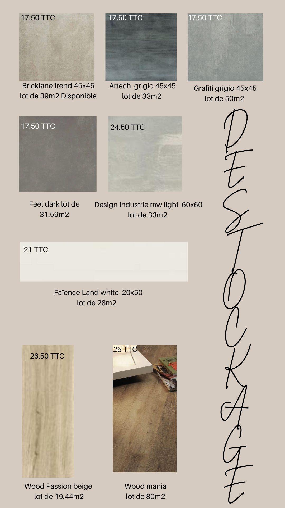 Déstockage 1 carrelage