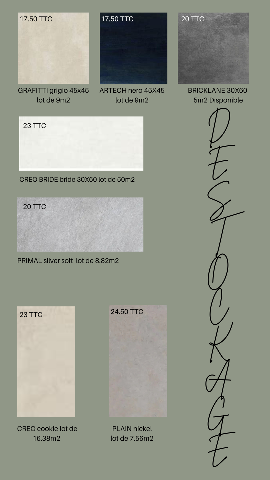Déstockage 1 carrelage
